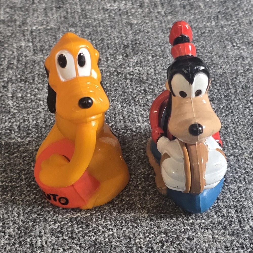 1986 Pluto Goofy Disney Superior Toy Candy Dispenser VTG Figure Set